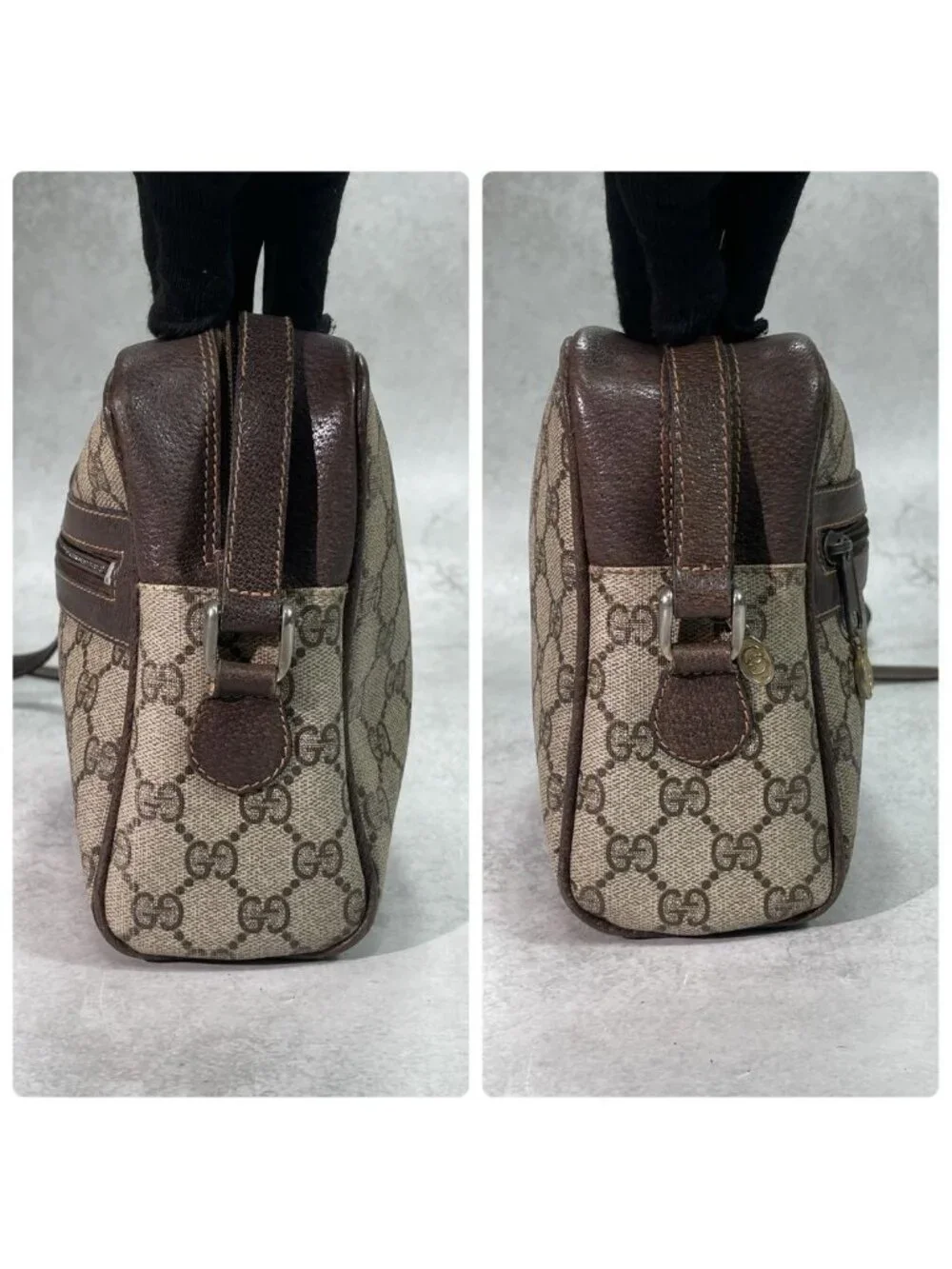 Gucci GG Sherry Line Shoulder Bag Brown Logo